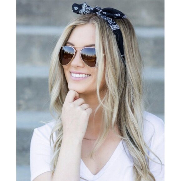 Bandanas Pack of 5 Black Paisley Classic Style Unisex Hair Wrist Accessory Biker - Picture 5 of 15